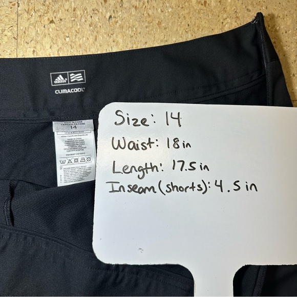 Adidas Womens Clima Cool Black Skirt Skort Shorts Golf Tennis Pickleball Sz‎ 14 - Picture 7 of 8